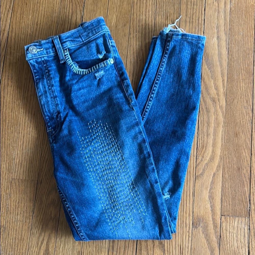 Hudson embroidered skinny jeans